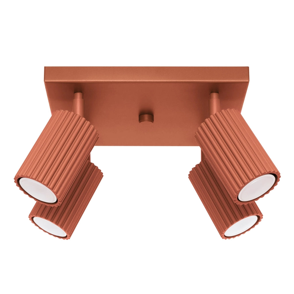 Lampada da soffitto KARBON 4 rosso ocra
