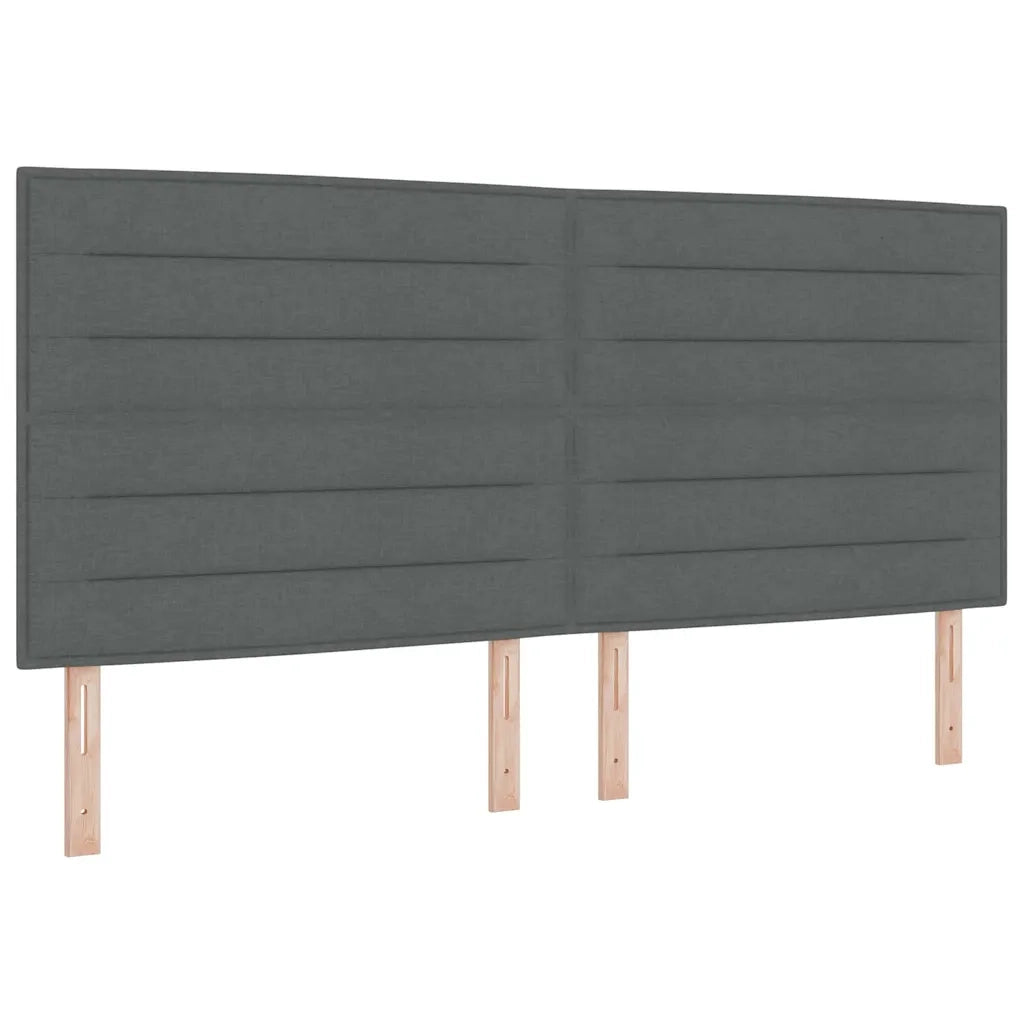 Letto a Sorgente LED Grigio scuro 200 x 200 cm Tessuto