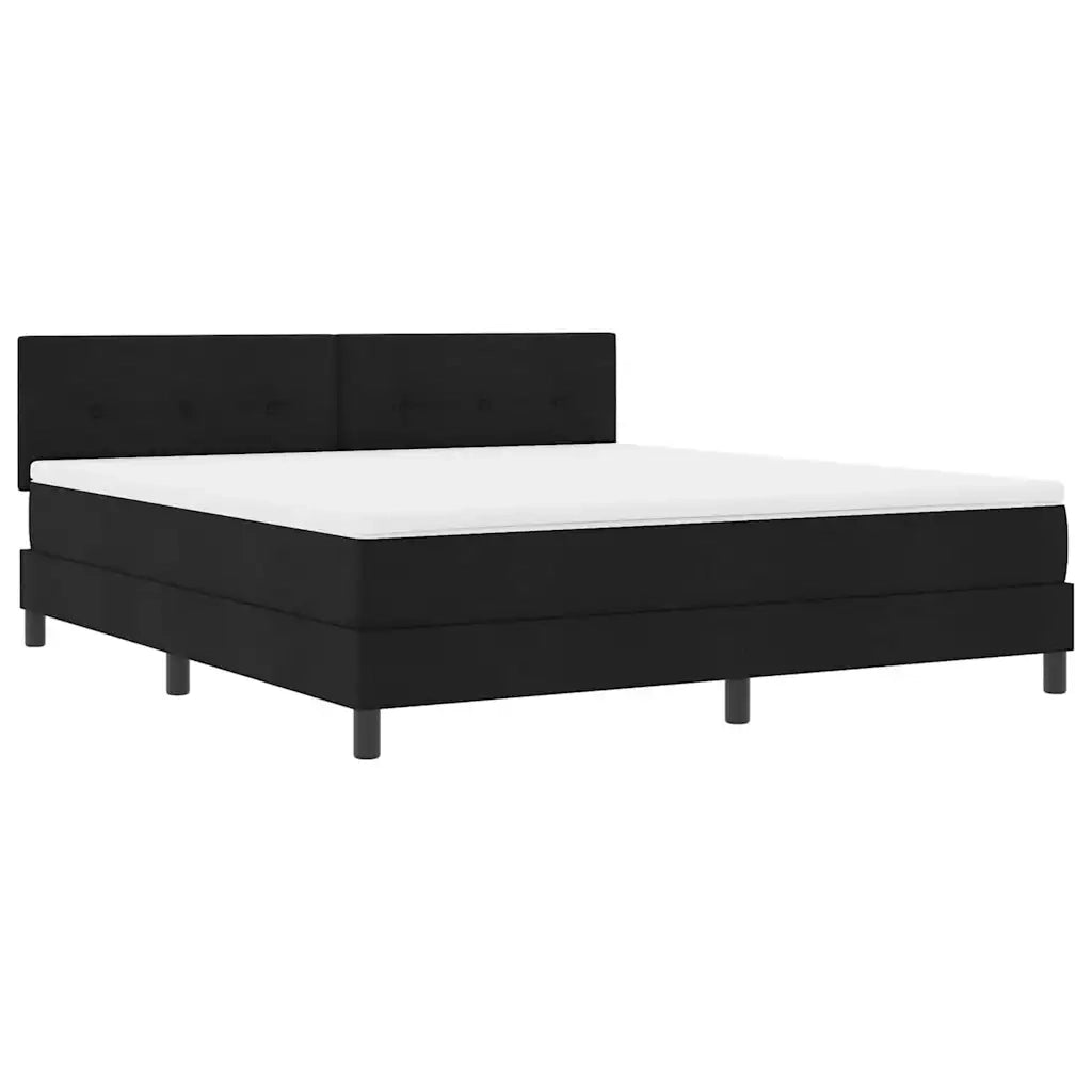 Letto a molle con materasso con led Nero 180 x 200 cm Tessuto 3342228