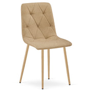 Sedia Libra in tessuto marrone e gambe effetto legno