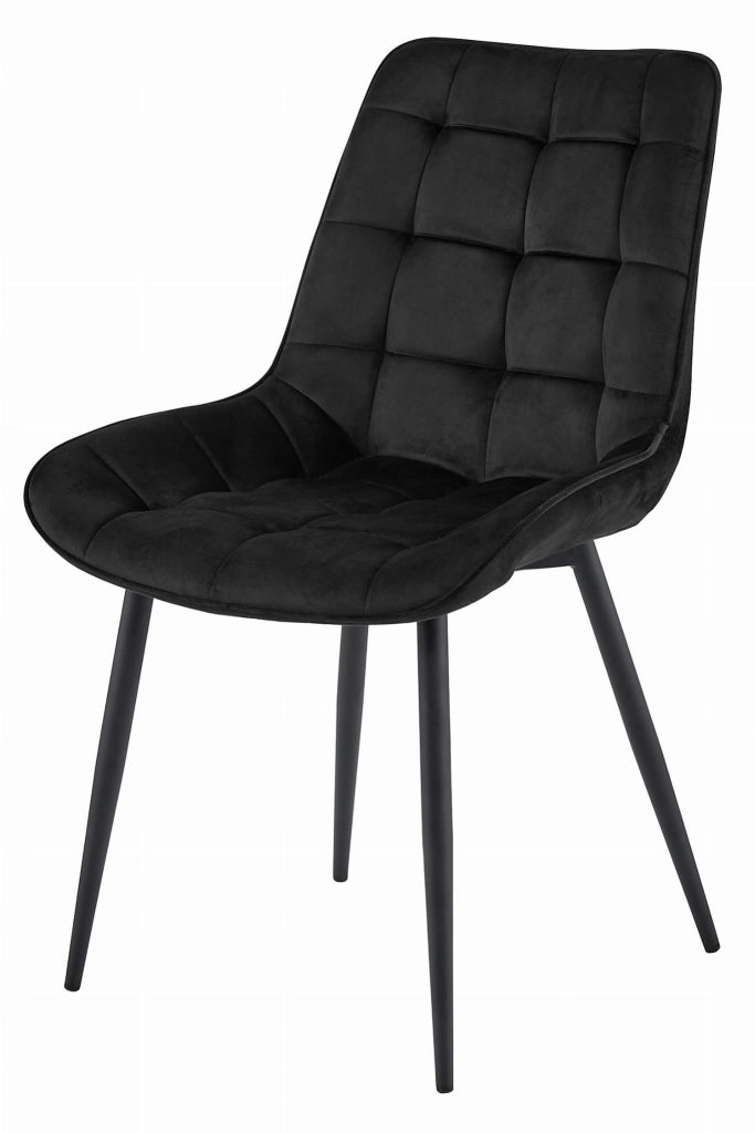 Sedia VALORA BERA - Design moderno in velluto nero x 3