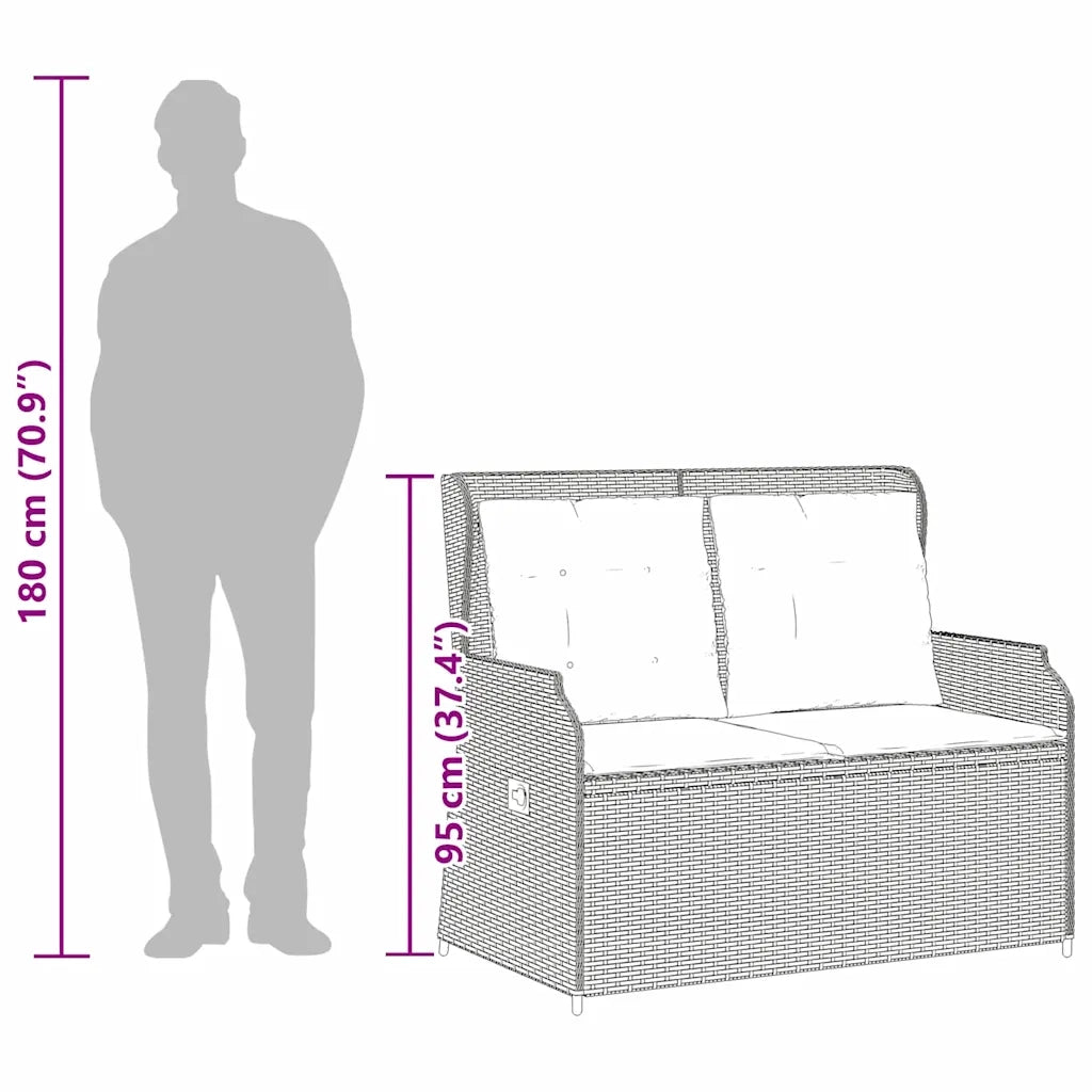 Panchina da giardino Marrone polyrattan 3394464