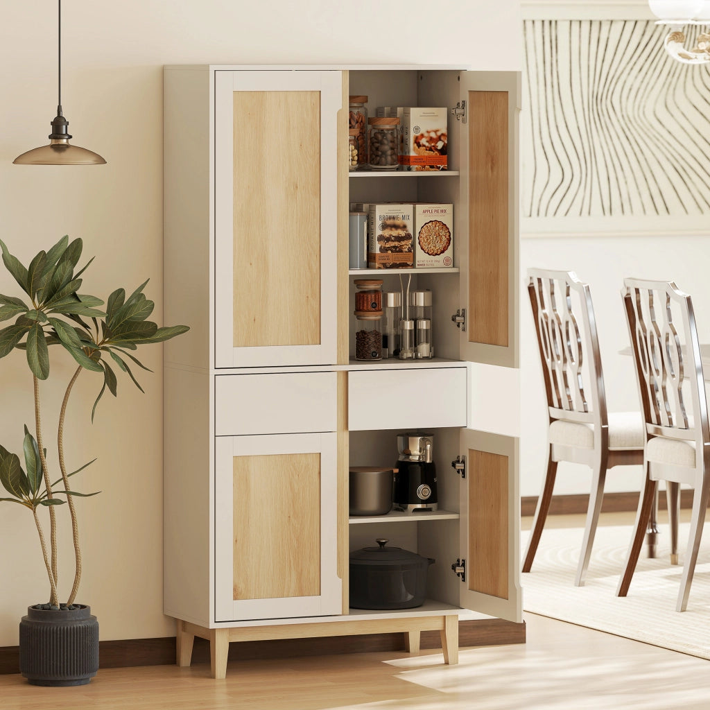 Armadio da cucina ¨C Minimal ¨C bianco e rovere 80x35x170cm