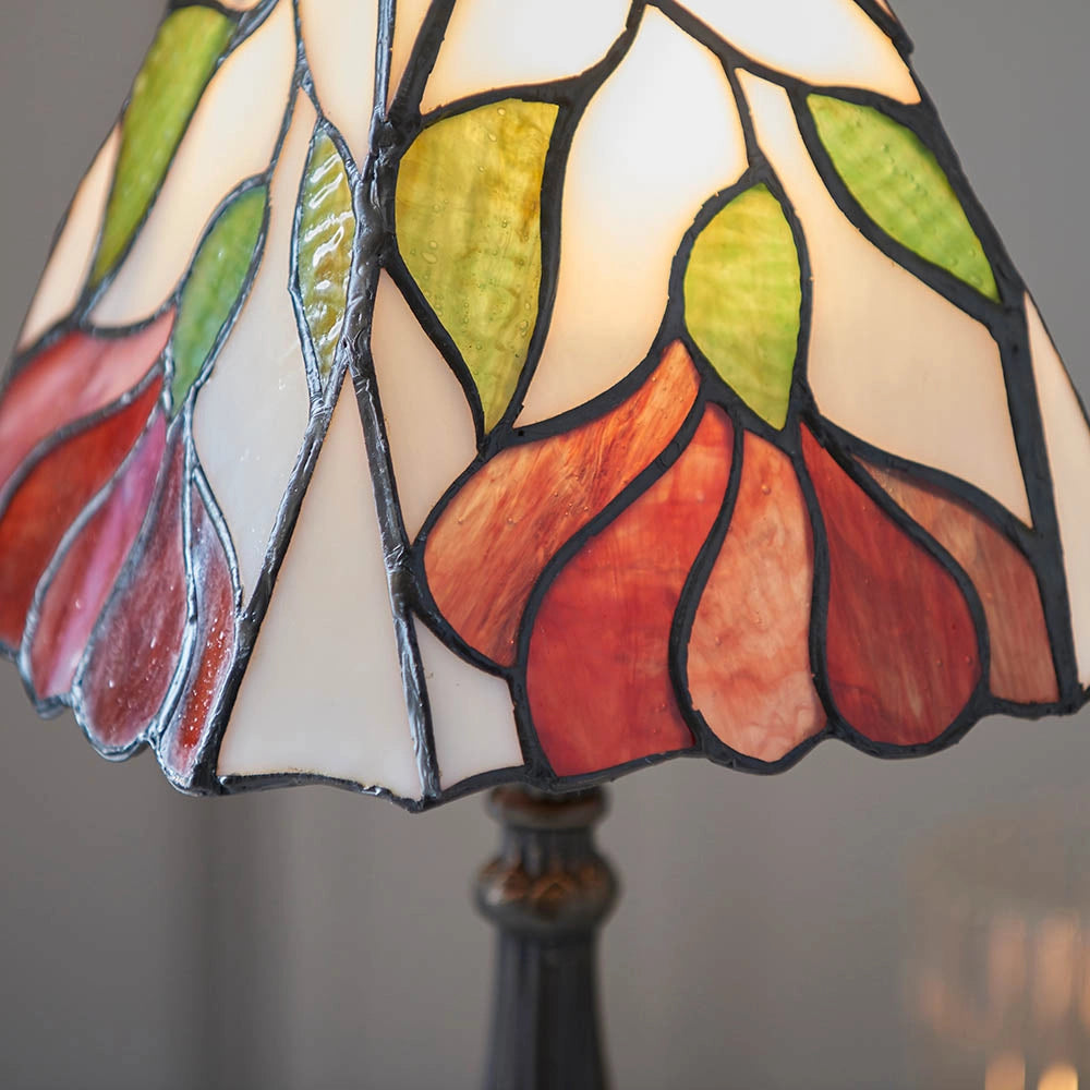 Lampada da tavolo Tiffany Botanica vetro floreale E14