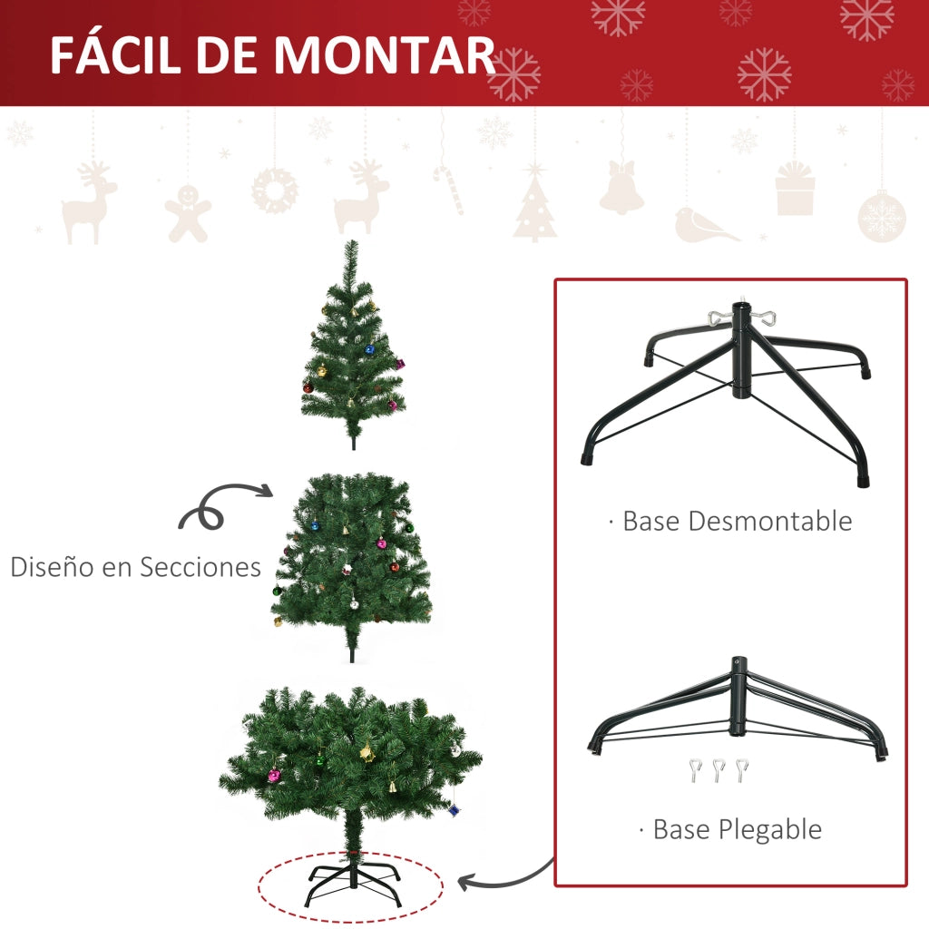 Albero di Natale Artificiale 180 cm Verde ¨C zephmum ¨C con 624 Rami e Decorazioni