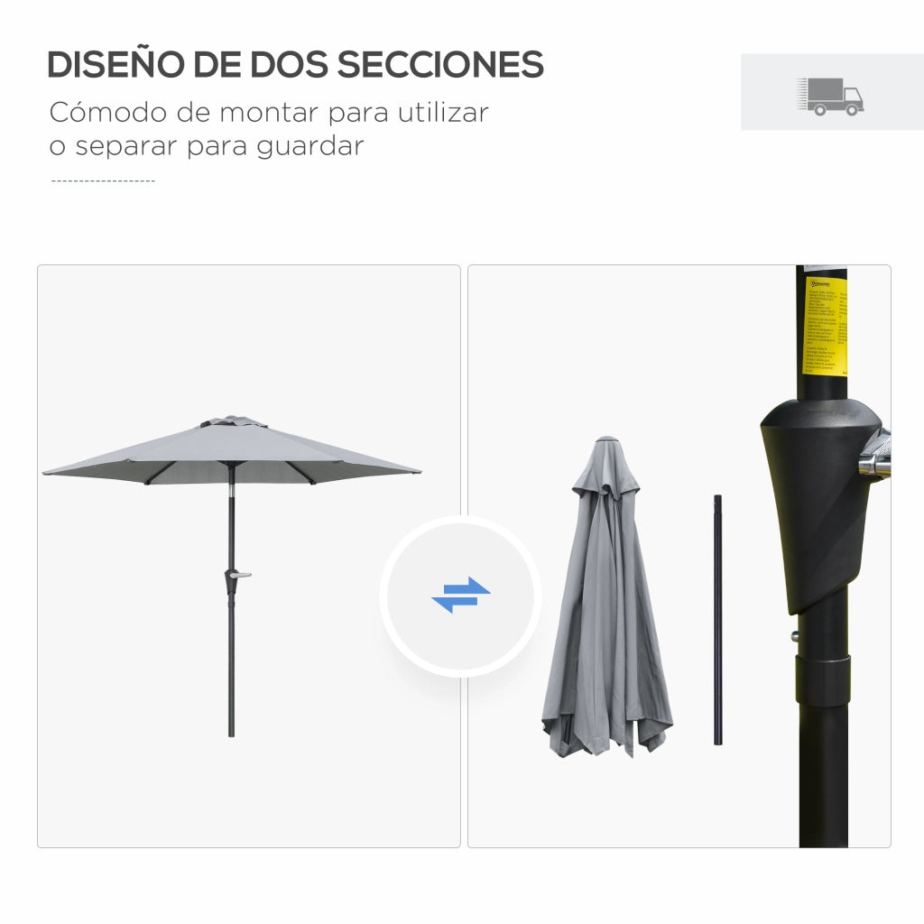 Ombrellone da Giardino ¨C Minimal ¨C Grigio ?230x216 cm