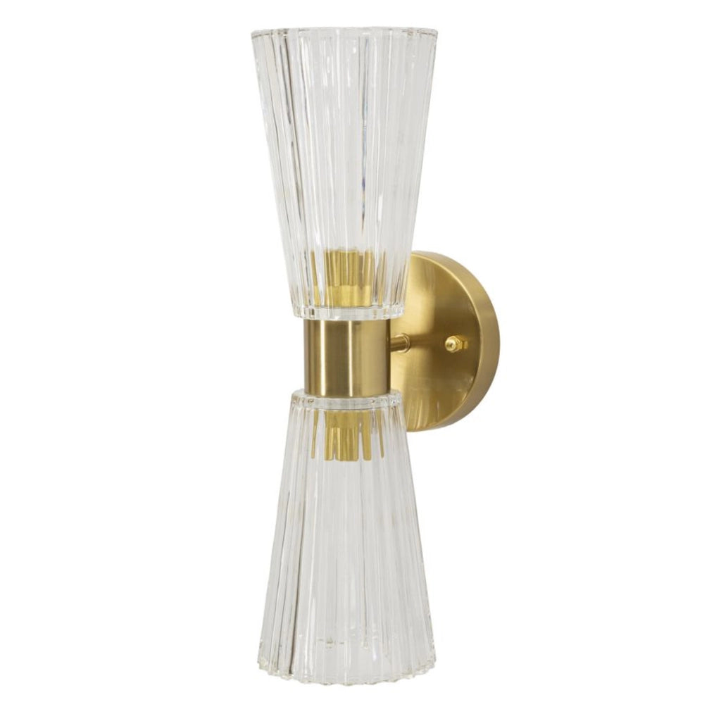 Lampada a Parete VKH908, Oro, Vetro, 11x16x40 cm
