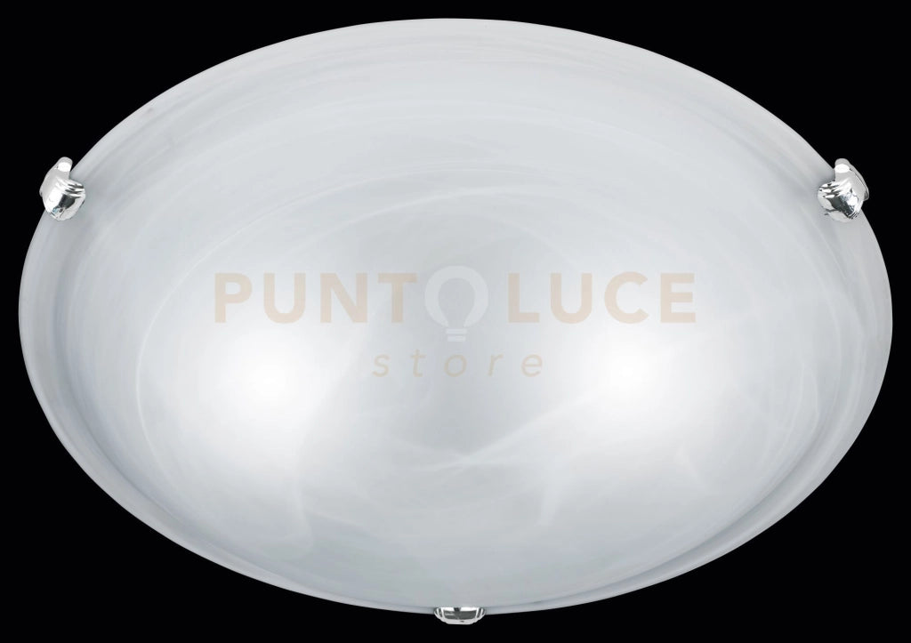 ADRIAN PLAFONIERA VETRO ALABASTRO BIANCO D.40CM 2 LUCI ATTACCO E27
