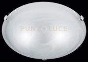 ADRIAN PLAFONIERA VETRO ALABASTRO BIANCO D.40CM 2 LUCI ATTACCO E27
