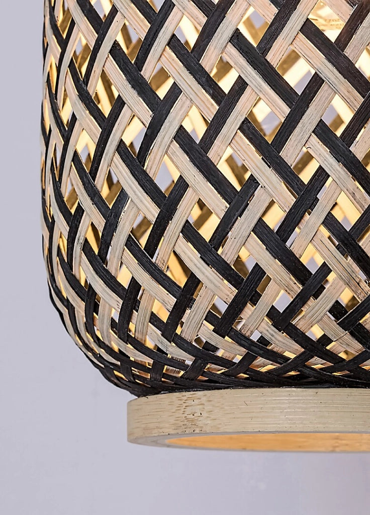 Applique scandinava E27 nero opaco rattan Adalla Rabalux
