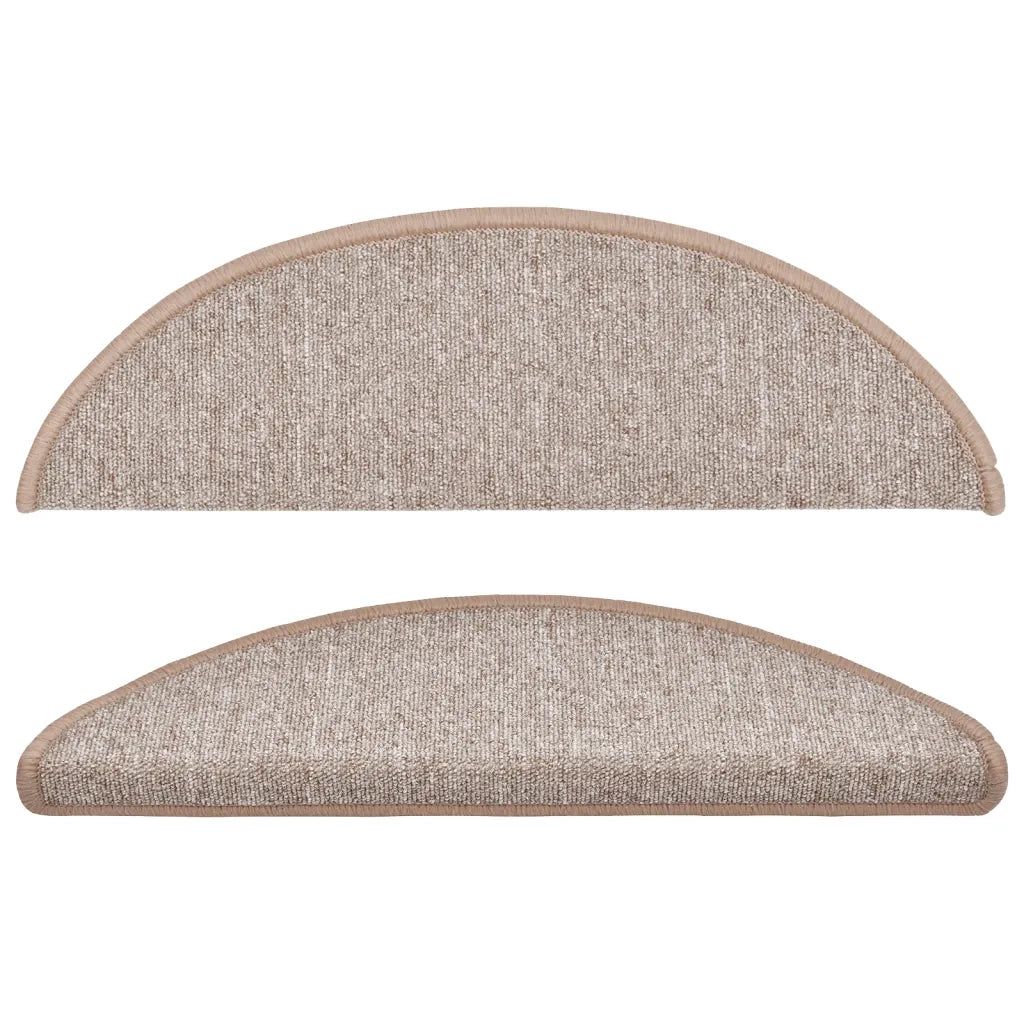 Tappetini per scale 15 pz | Gradini per Scale 56x17x3 cm Marrone chiaro Semicircolari