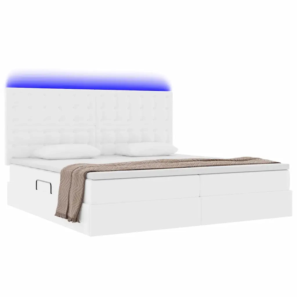 Letto con contenitore e LED con led Bianco Puro 200 x 200 cm
