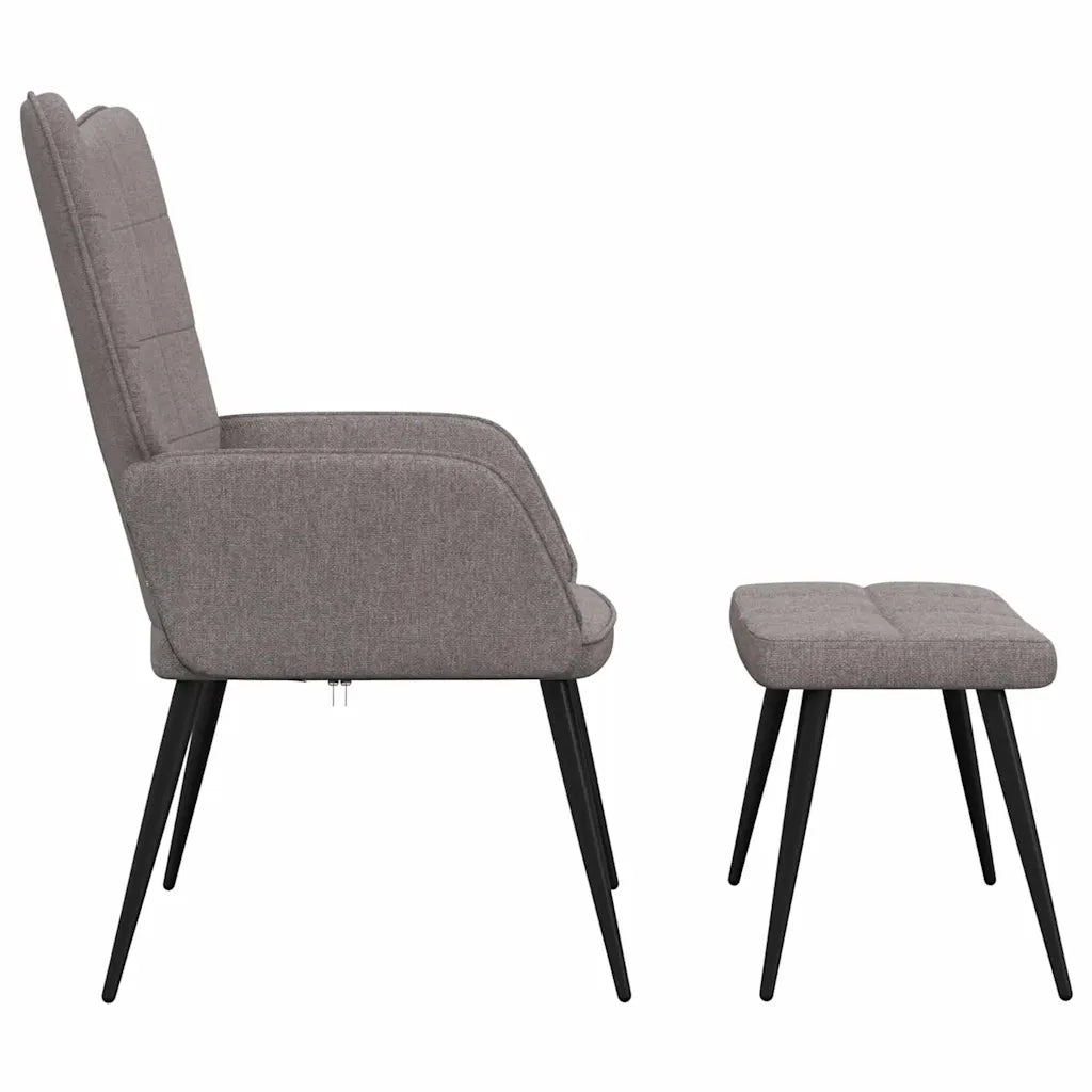Sedia Relax con Sgabello Tortora in Tessuto 327961
