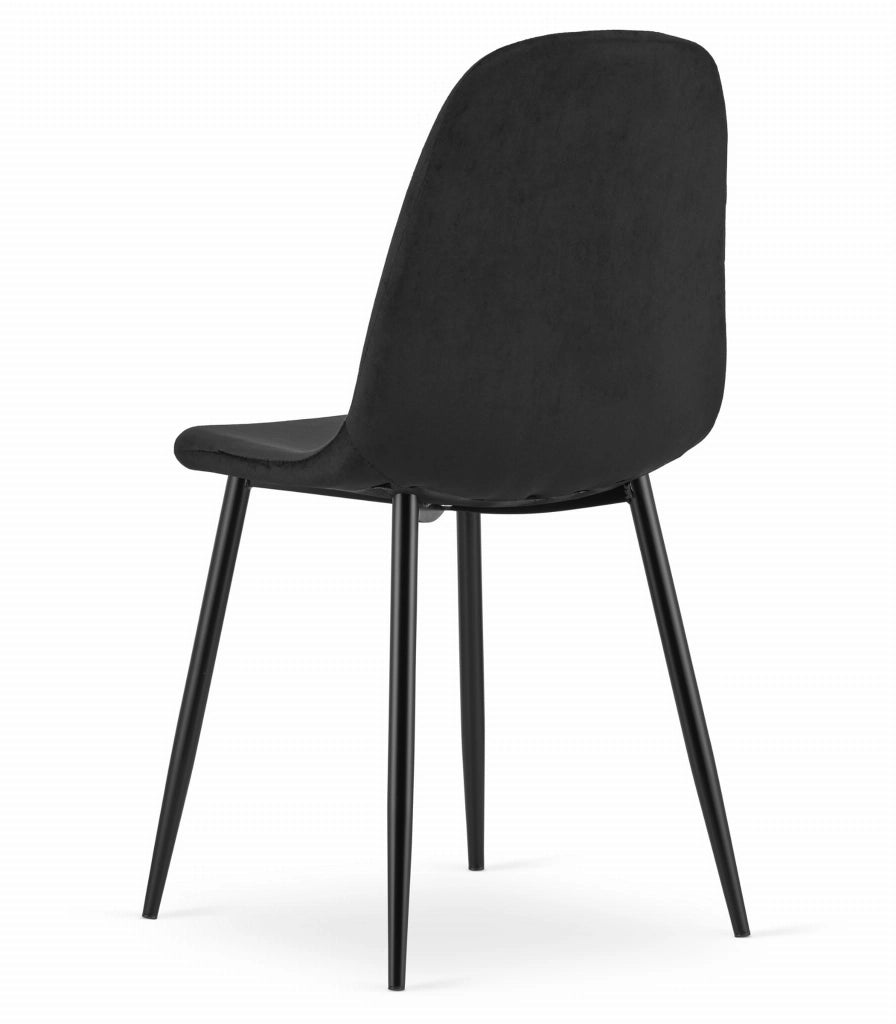 Sedia VALORA COMO - Sedie da pranzo ergonomiche in velluto nero x 4