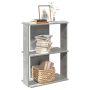 Libreria 3 Ripiani Grigio Cemento 60x30x80 cm Multistrato 860259