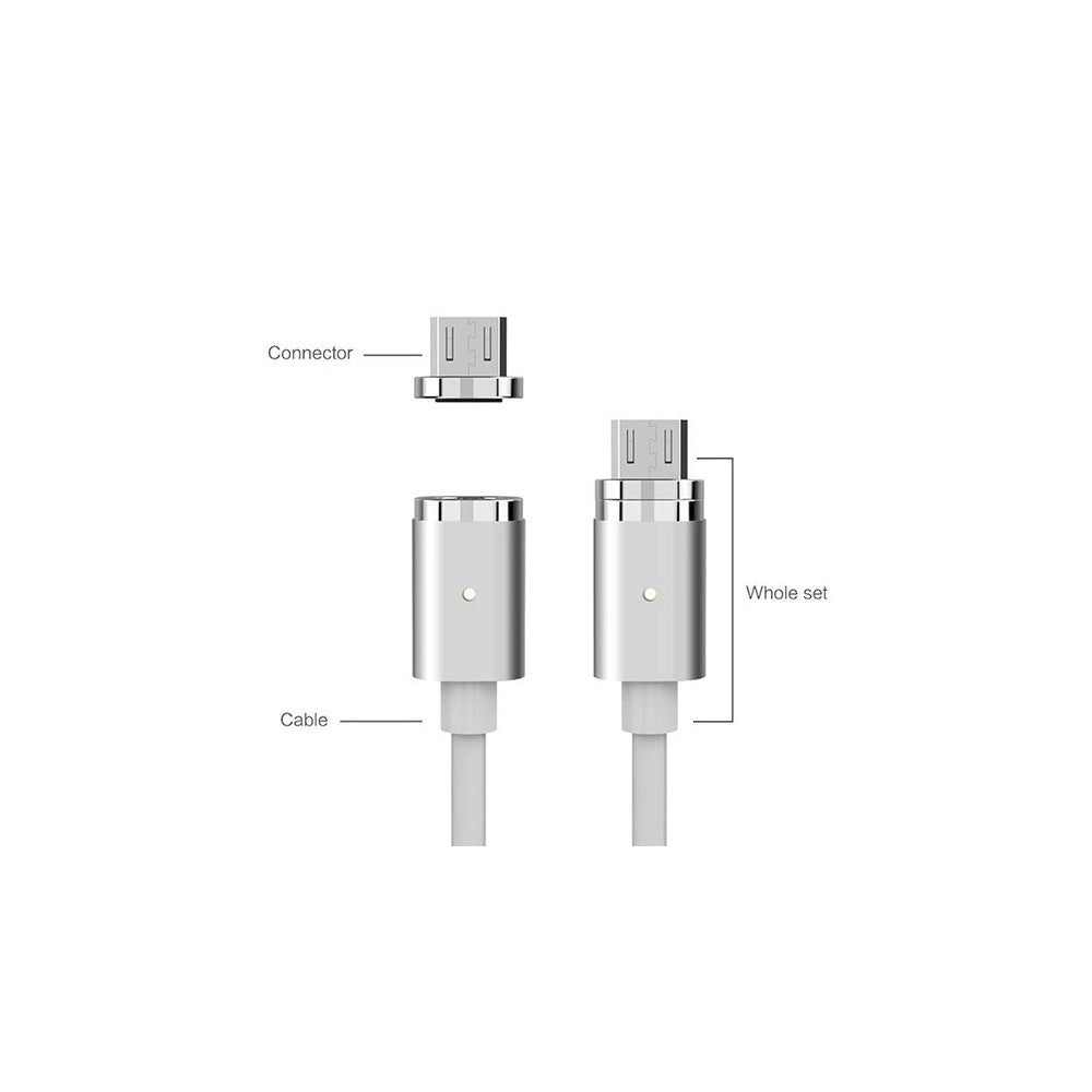 Trade Shop - Cavo Usb In Nylon Magnetico Charge E Sync Con Adattatori Android E Ios -