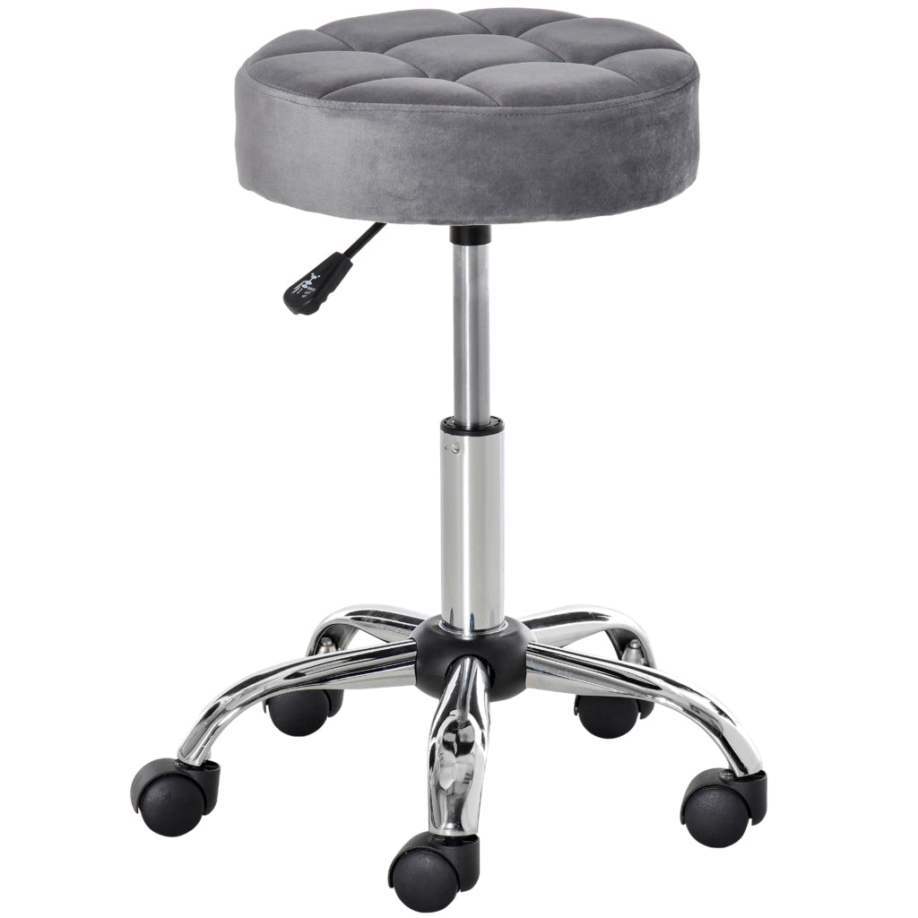 Poltrona girevole con rotelle e poggiapiedi regolabile ¨C Minimal ¨C Grigio chiaro 35x35x49-61 cm