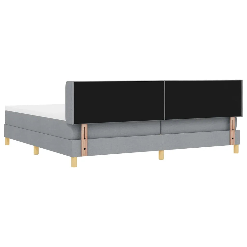 Letto a molle con materasso Grigio chiaro 200 x 200 cm Tessuto 3341377