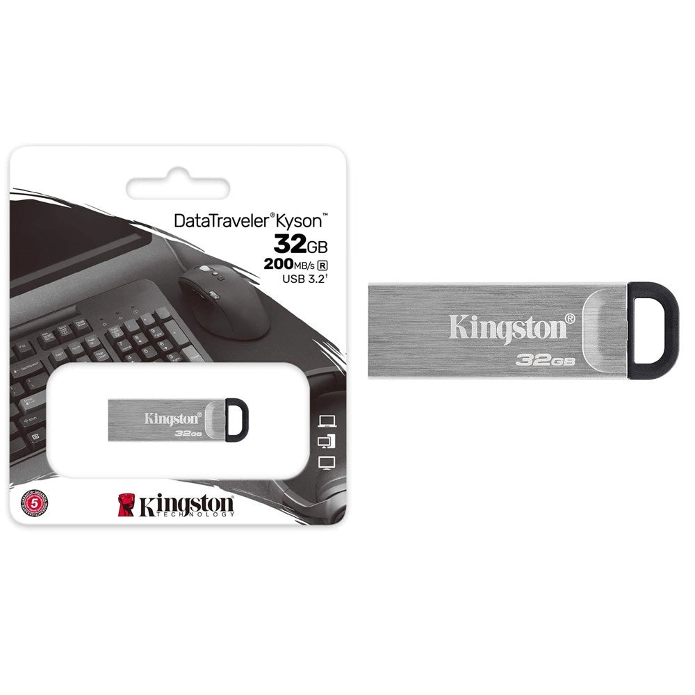 Trade Shop - Pendrive Kingston Usb 3.2 Datatraveler Kyson 32 Gb In Metallo 200 Mb/s Dtkn/32gb -