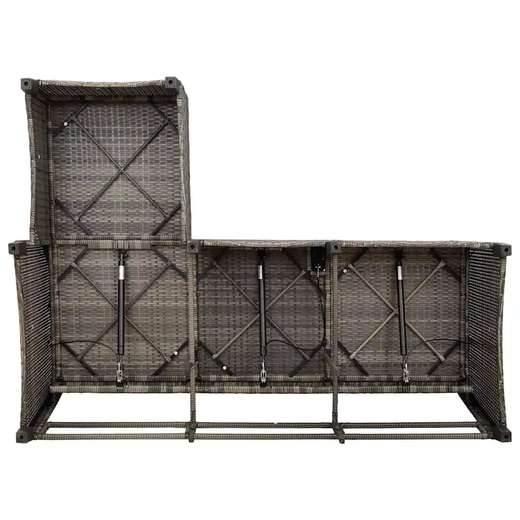 Set Divani da Giardino 3 pz con Cuscini a L Grigio Polyrattan 3328640