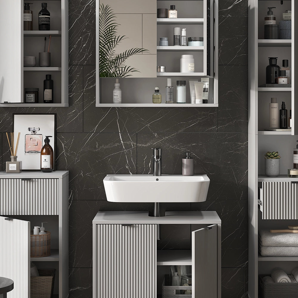 Vicco Set di mobili da bagno Bianco 5 parti