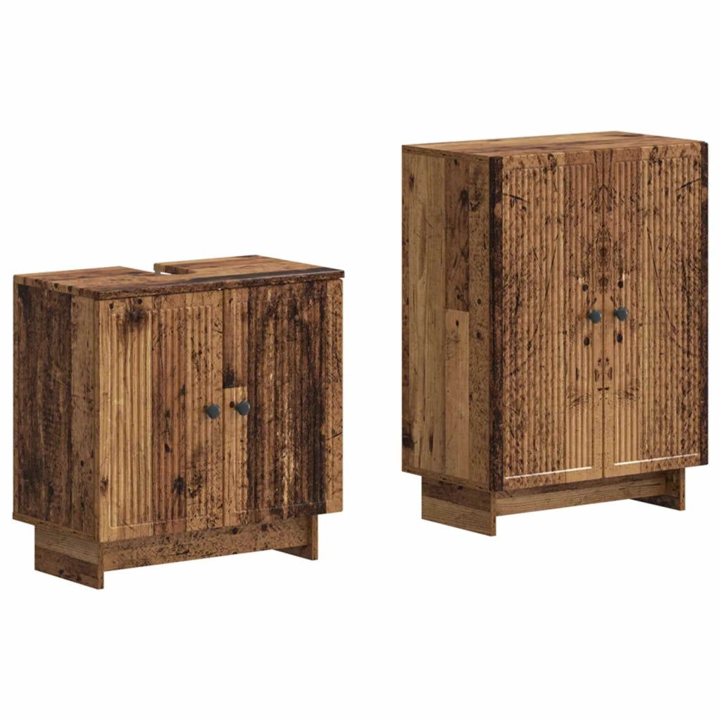 Set di Armadi da Bagno da 2 Pezzi EDE Legno antico 3417583