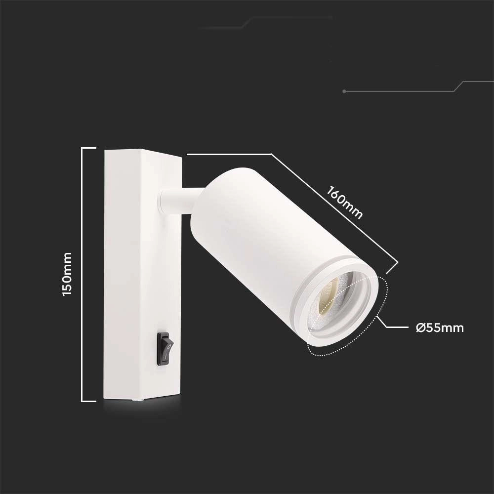 Applique V-TAC GU10 bianca con interruttore VT-429-10295