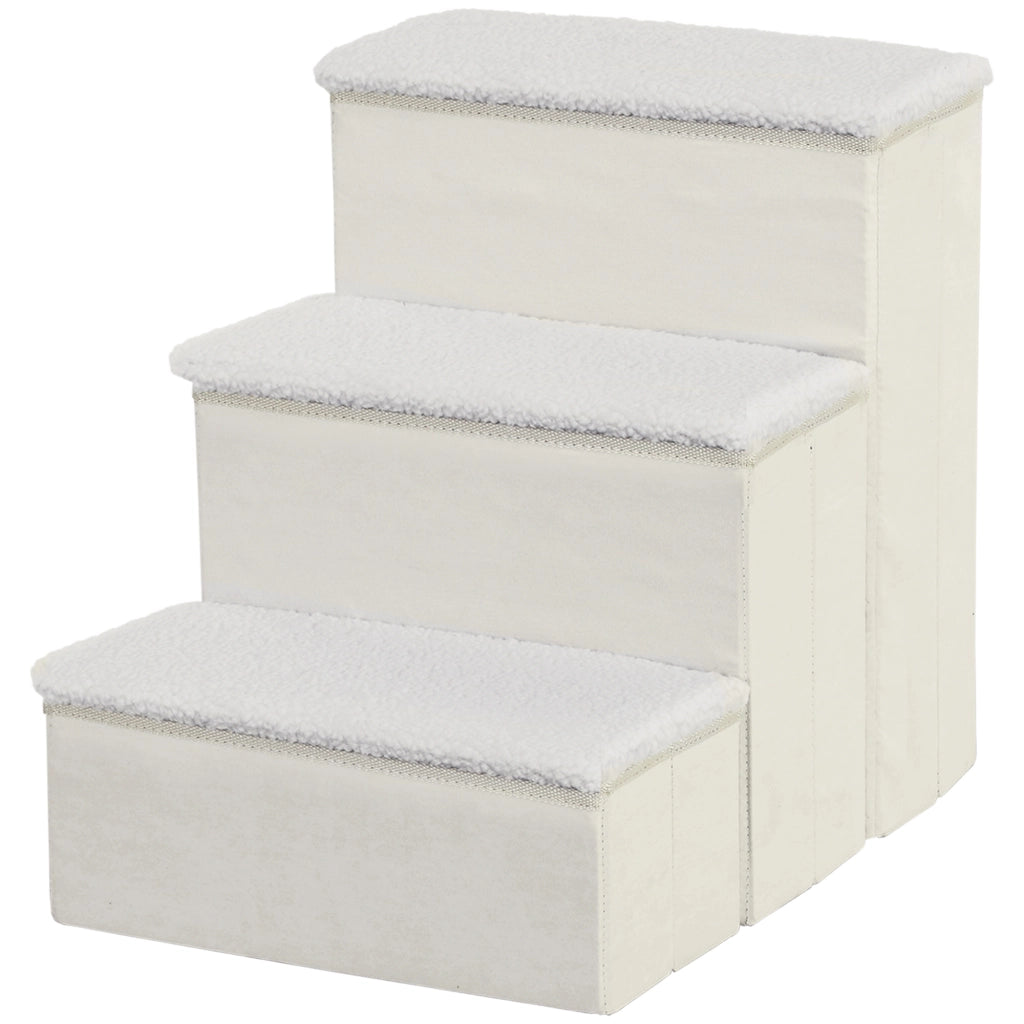 Scala per animali domestici 3 gradini 48 cm ¨C zephmum ¨C bianco pieghevole