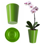 Vaso per orchidee KADAX in plastica, verde, resistente, 13 cm