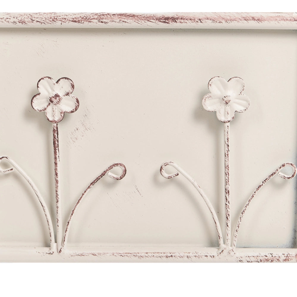 Fioriera rialzata in ferro beige 22 x 25 x 50 cm Vaso da fiori rialzato su piedistallo Supporto per piante da interno ed esterno