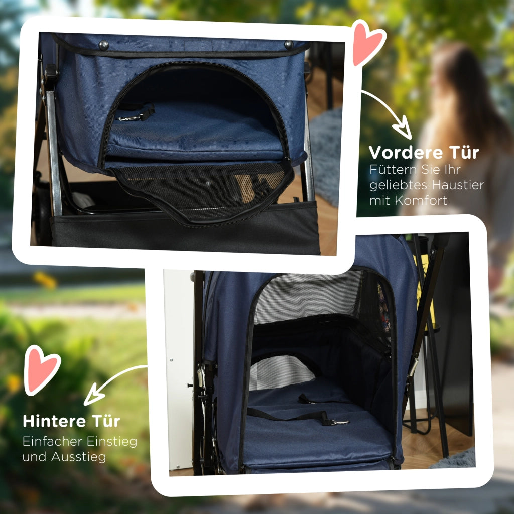 Carrello per Cani Pieghevole ¨C Minimal ¨C Blu