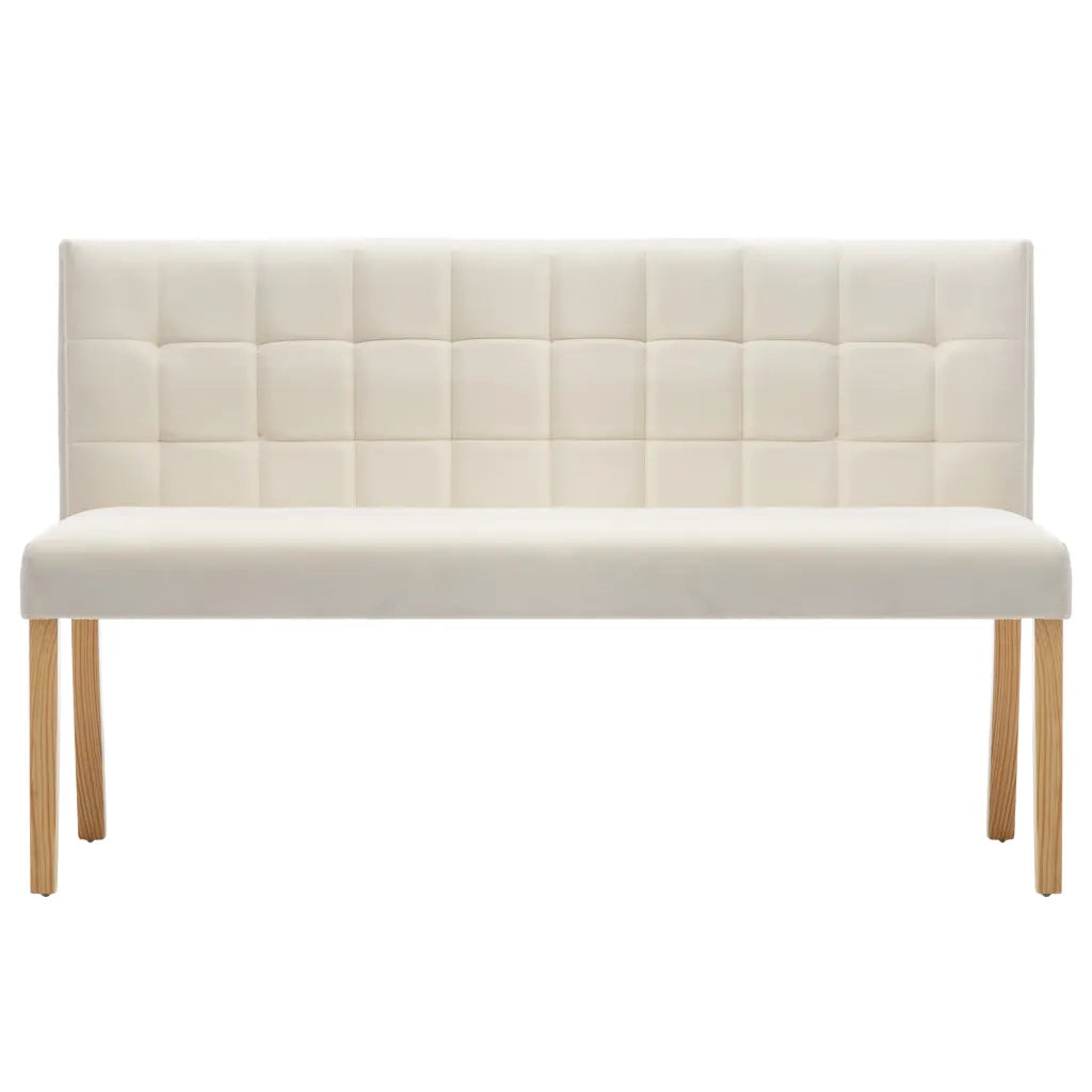 Panca-Sgabello 140 cm Crema in Velluto