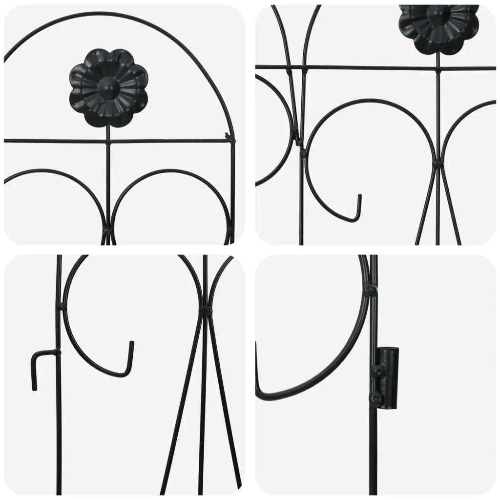 Recinzione per Giardino 5 pcs Nero Acciaio 42021368