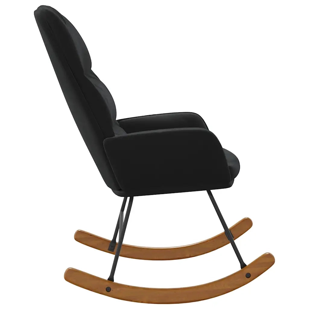 Sedia a Dondolo Nera in Velluto 4102627