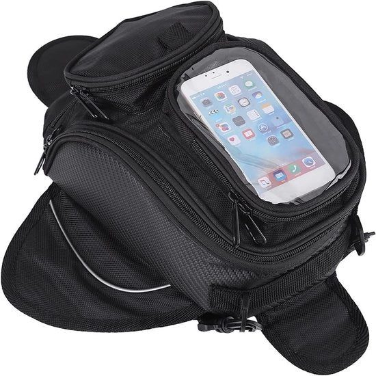 Tas per motocicletta con chiusura magnetica, impermeabile e vetrino trasparente per GPS e cellulare