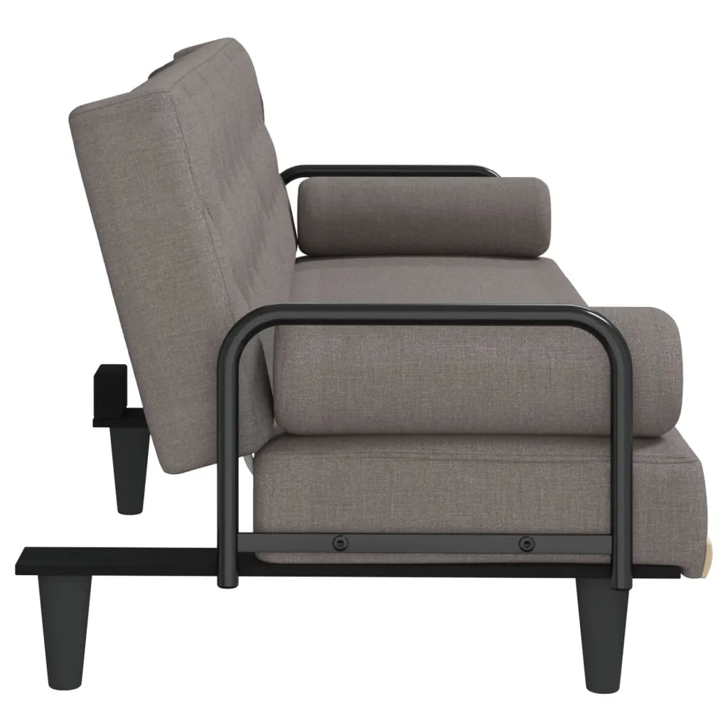 Divano Letto con Braccioli Tortora in Tessuto 351942