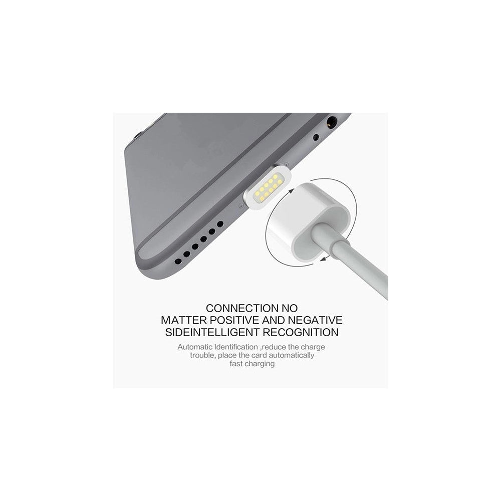 Trade Shop - Cavo Usb In Nylon Magnetico Charge E Sync Con Adattatori Android E Ios -
