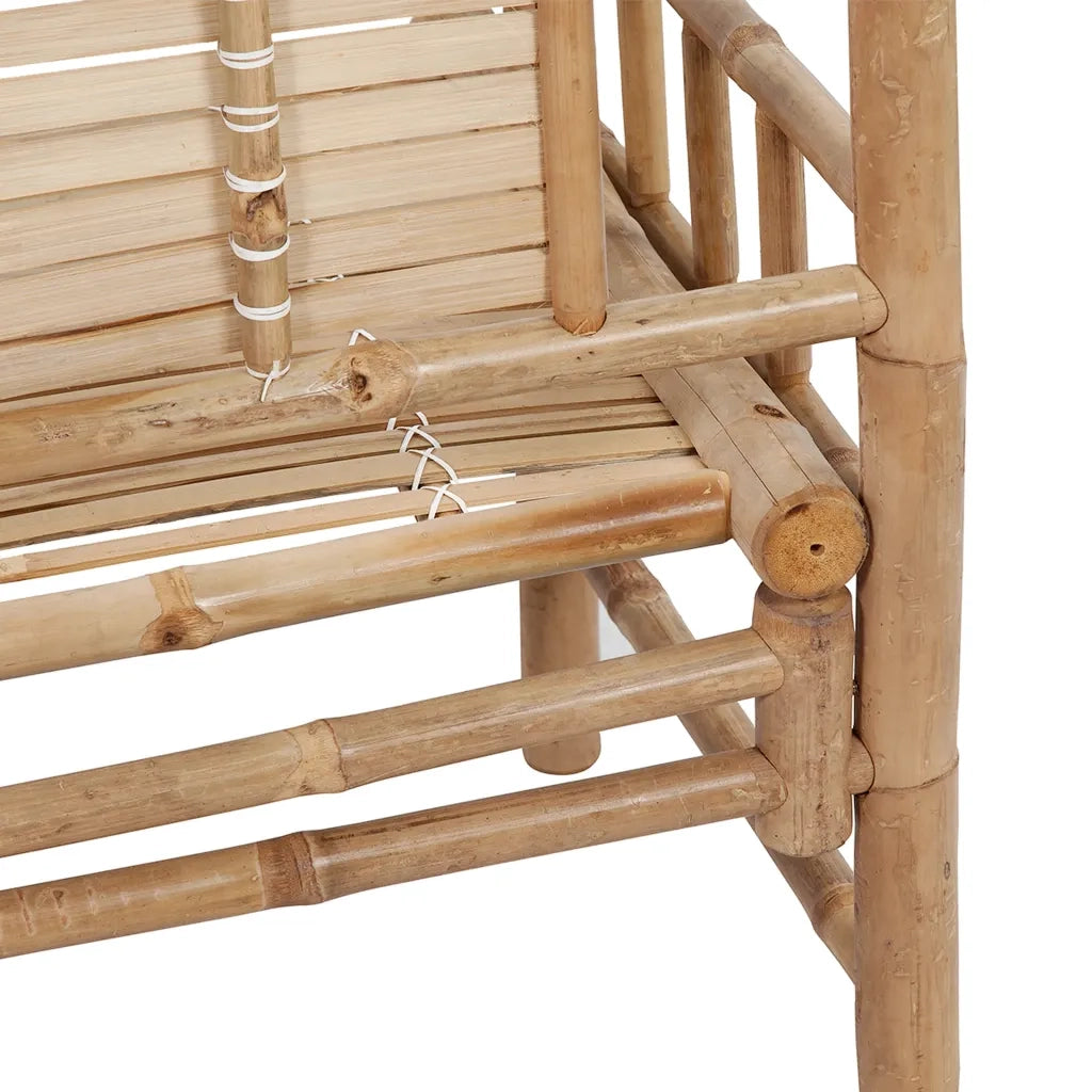 Panchina da Giardino con Cuscino 120 cm in Bambù 3063895