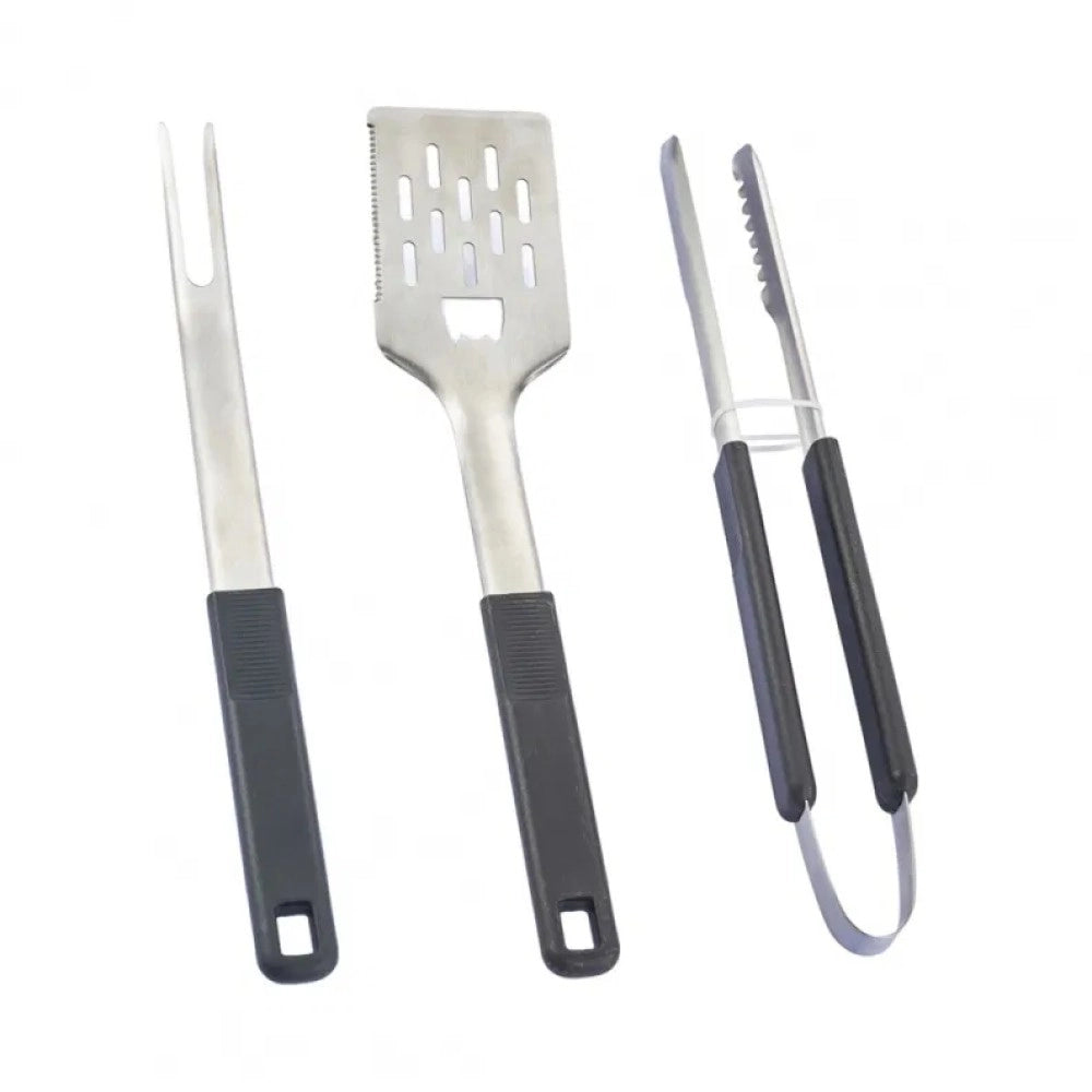 Set 3 accessori Texas per barbecue in acciaio inox