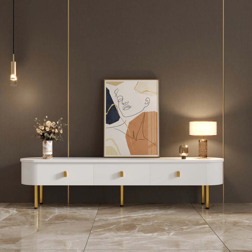 Lowboard bianco in MDF lunghezza 174 cm