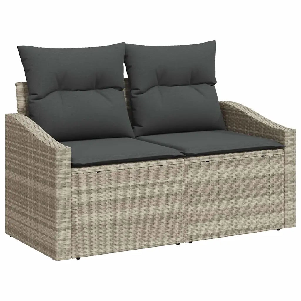 Set Divano da Giardino 6 pcs Grigio chiaro polyrattan