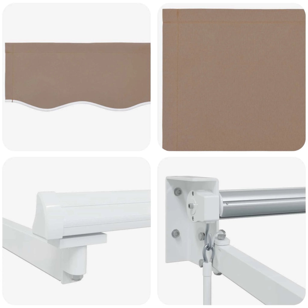 Tenda retrattile manuale con LED Tortora 3426062