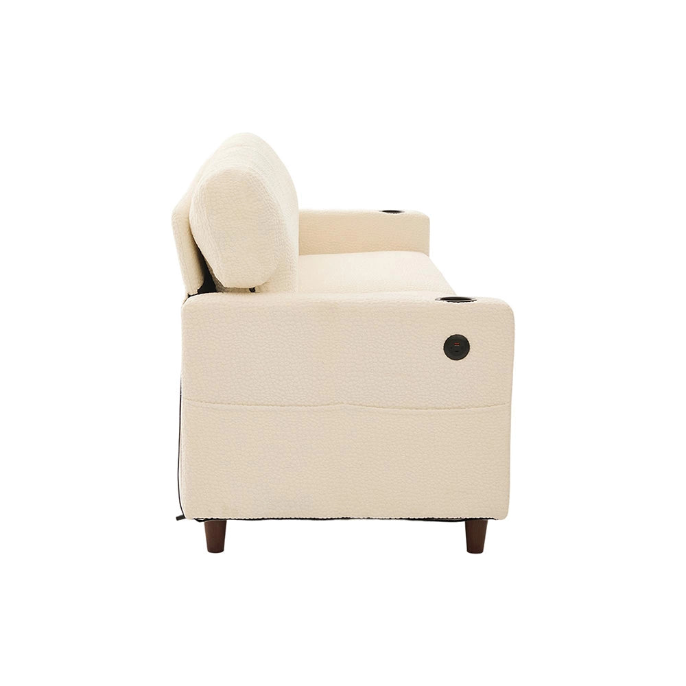 Divano 2 posti - Xylo - Chenille, LED, USB-C, porta bicchieri, beige