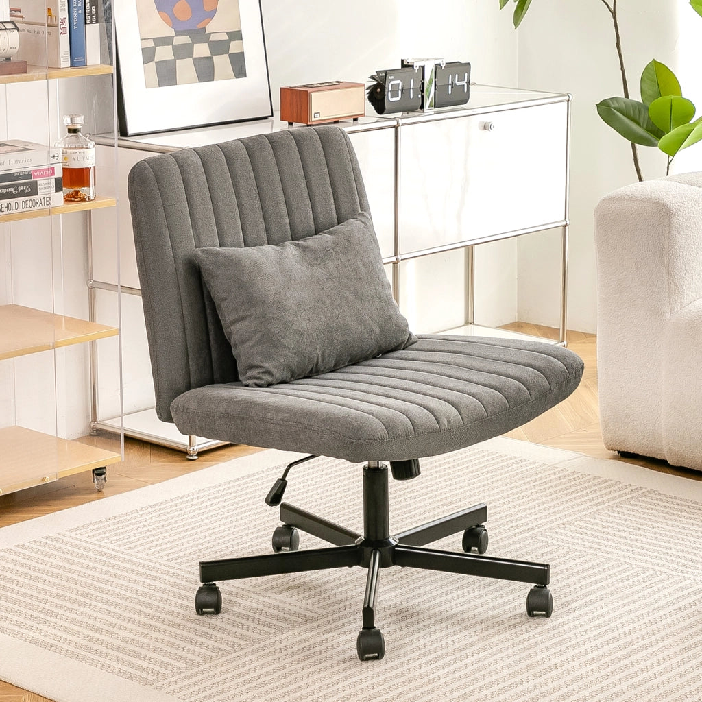 Sedia da Ufficio Girevole ¨C MINIMAL ¨C Tessuto Imbottito, Senza Braccioli, Altezza Regolabile
