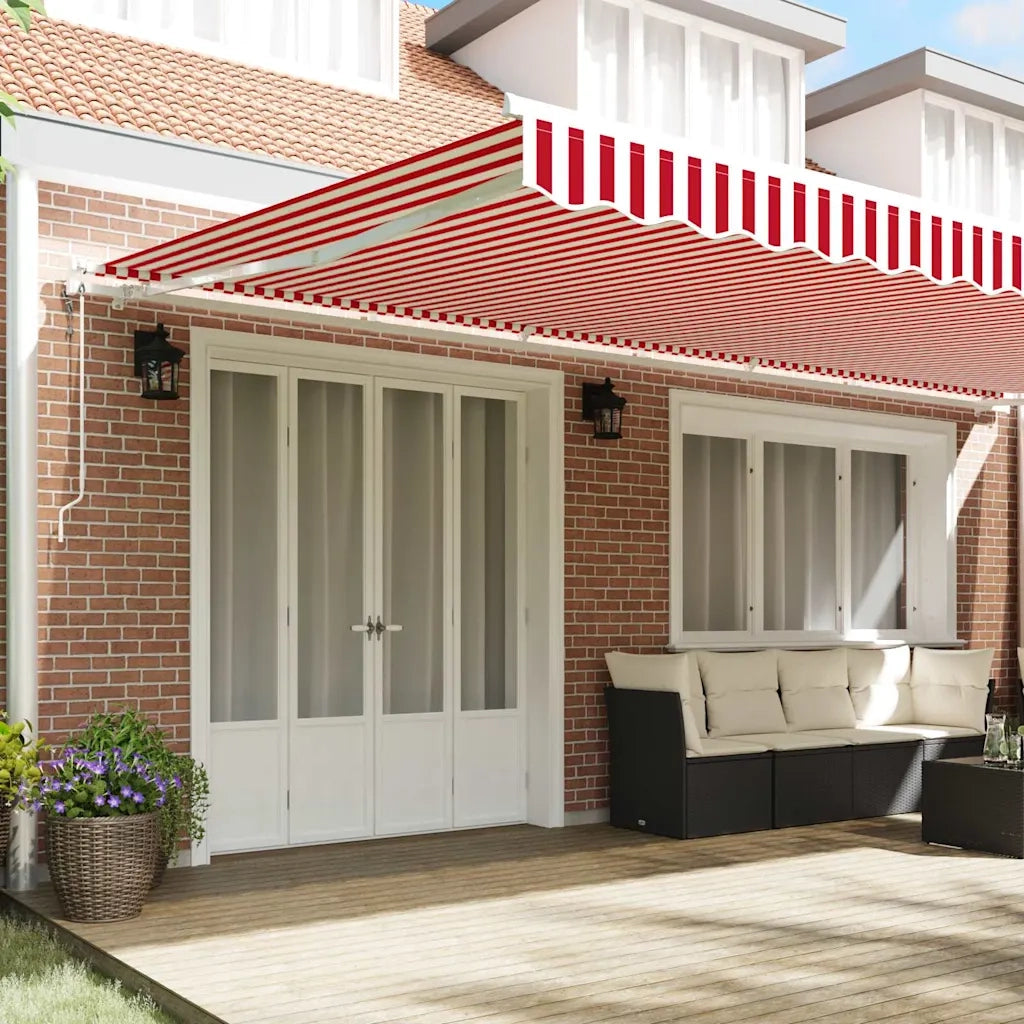 Tettuccio Elettrico Retrattile Rosso e Bianco 600 × 300 cm 3331607