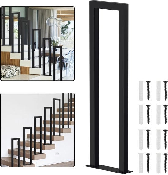 Leva per scale a forma di U - Utilizzo interno ed esterno - Nero - Ferro - 100 cm
