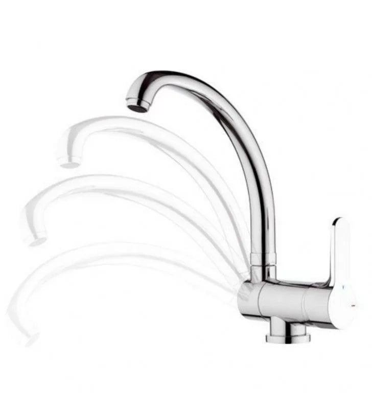 Rubinetto sottofinestra lavello con bocca alta, risparmio energetico e idrico - serie winner eco