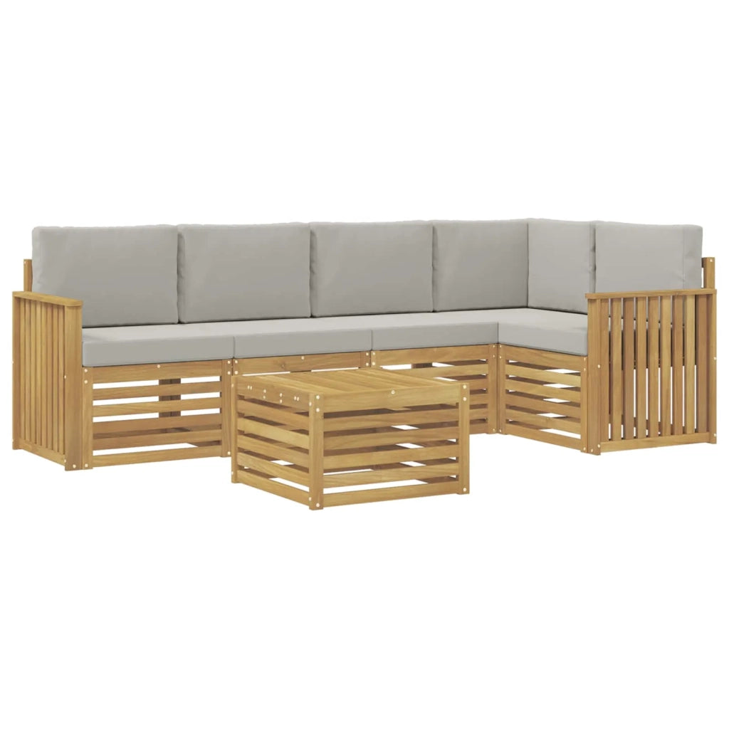 Set di divani da esterno 6 pcs Bianco e Grigio Chiaro 3391871