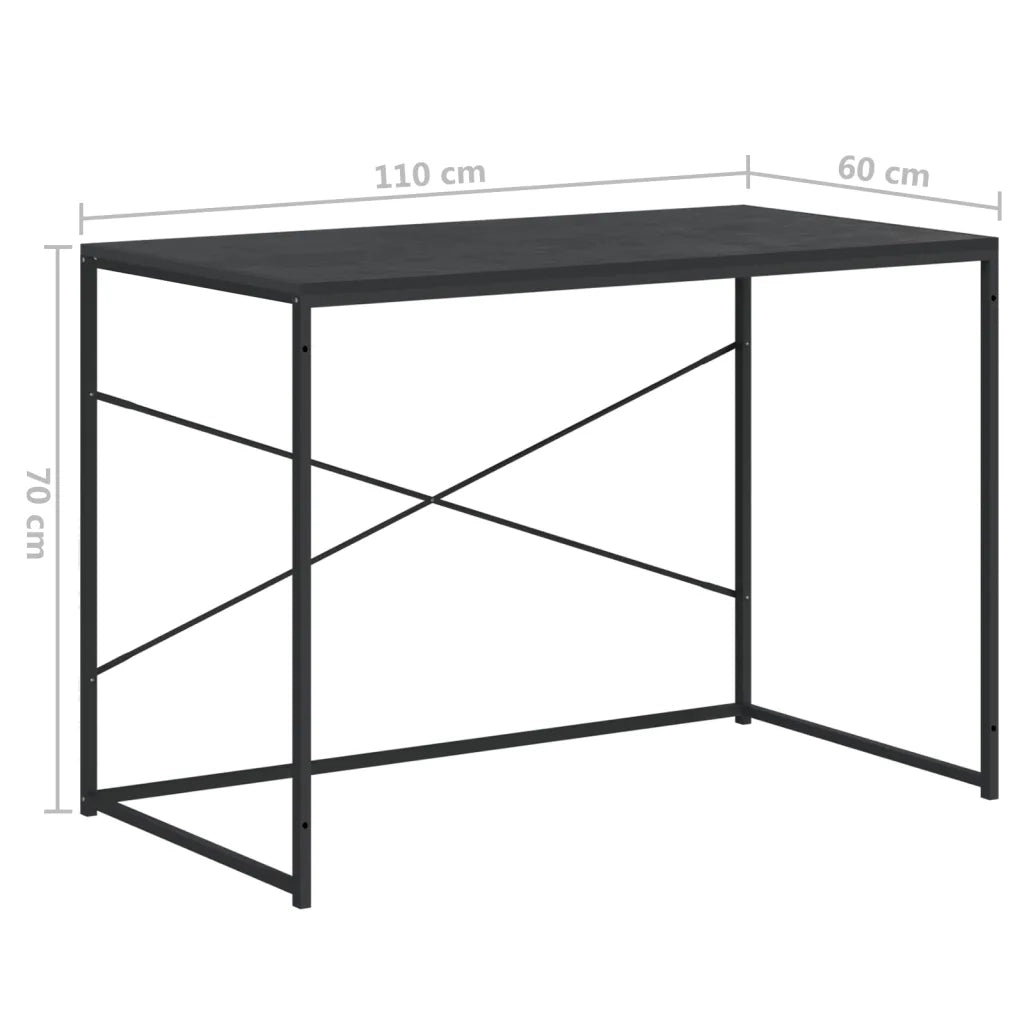 Scrivania per Computer Nera 110x60x70 cm in Legno Multistrato 30208