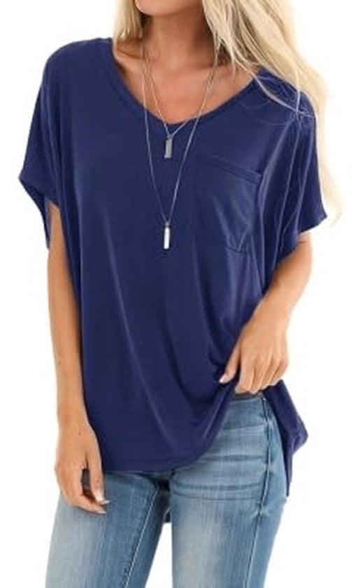 T-shirt estivo per donne - colore notte blu scuro - taglia M - leggero - comodo - traspirante